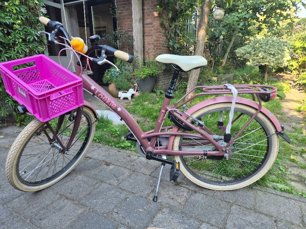 Loekie kinderfiets 22 inch met mandje
