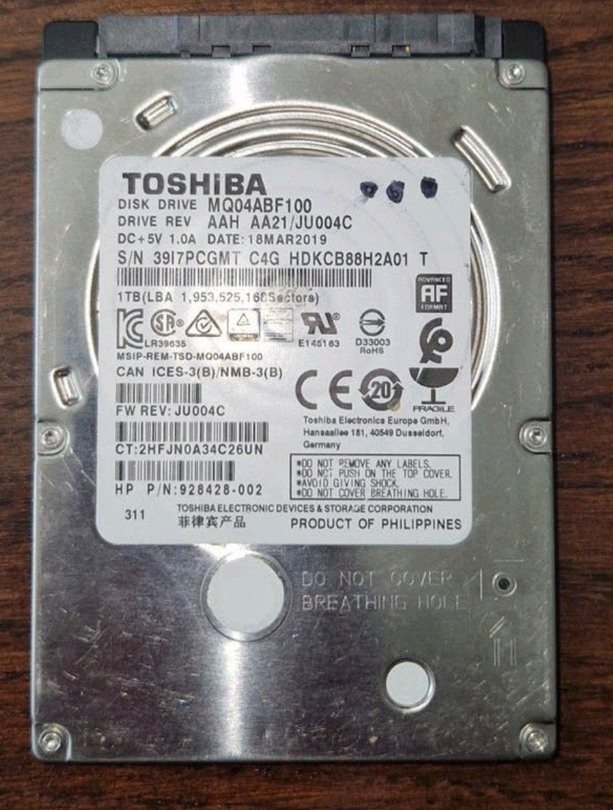 Toshiba 1TB HDD schijf - Intern, SATA, voor Laptop/Desktop, Computers en Software, Harde schijven, Verzenden, Desktop