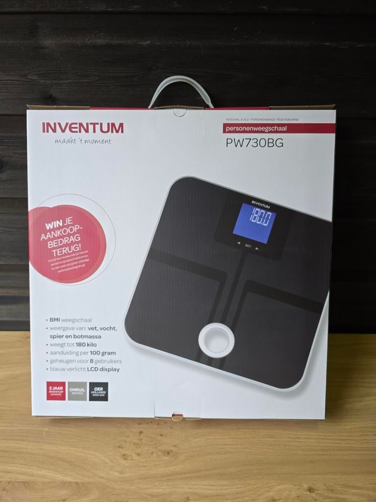 Inventum personenweegschaal PW730BG, Nieuw, 100 kg of meer, Ophalen of Verzenden, Digitaal