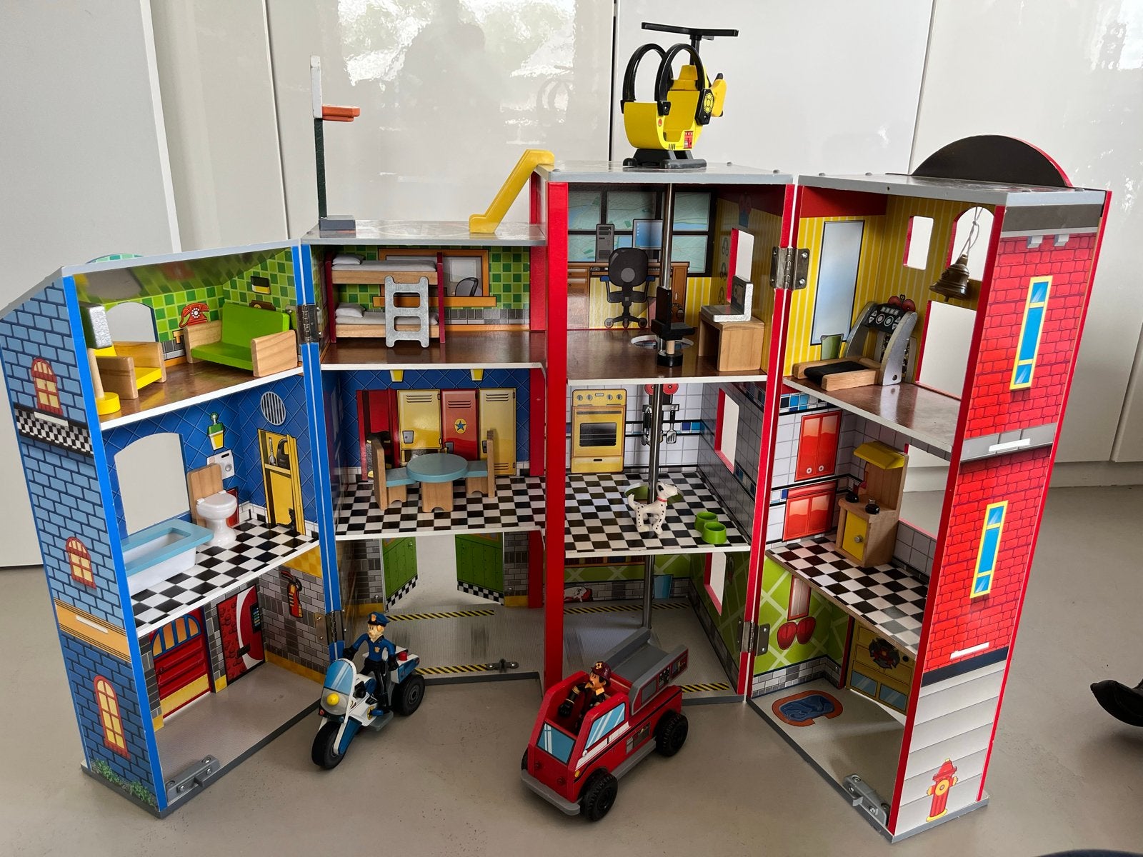 KidKraft Everyday Heroes Houten Speelset Brandweer & Politie, Ophalen, Gebruikt, Meubelstuk of Keukentje