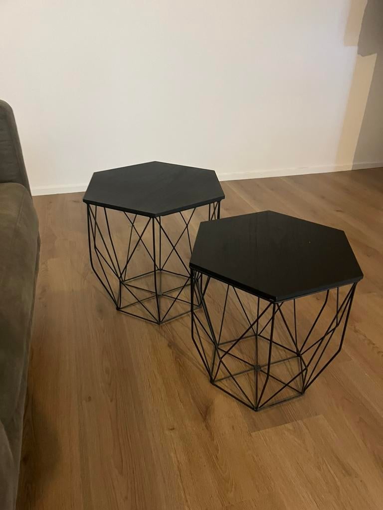 Bijzettafels 2x, Ophalen, Minder dan 45 cm, Minder dan 55 cm, Rond