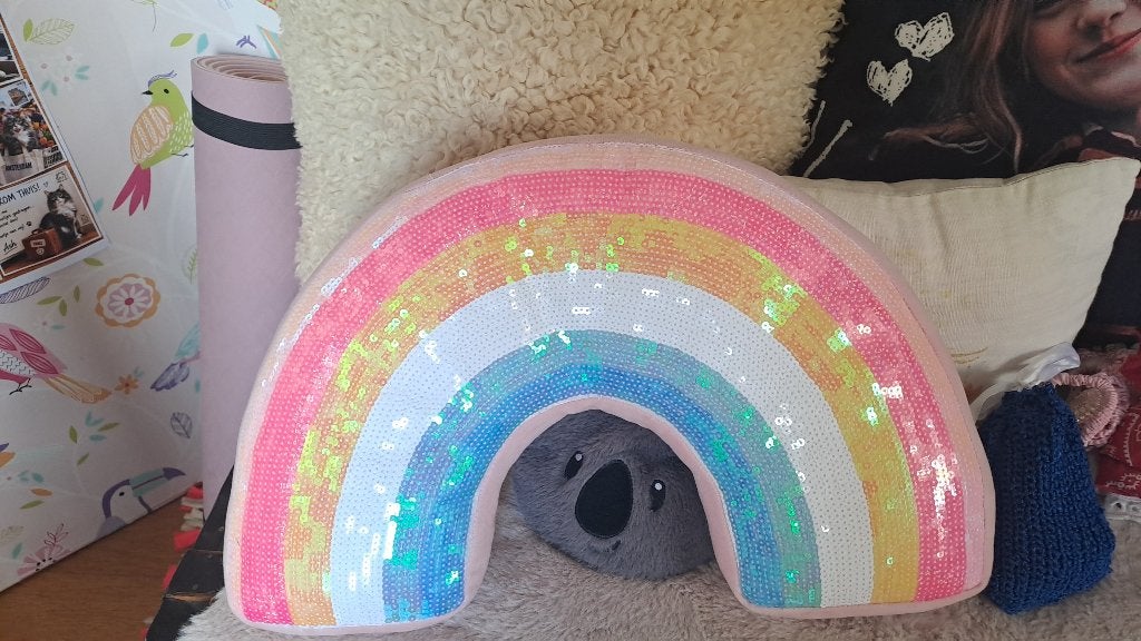 Kussen regenboog, Ophalen, Overige merken, Meerkleurig, Vierkant