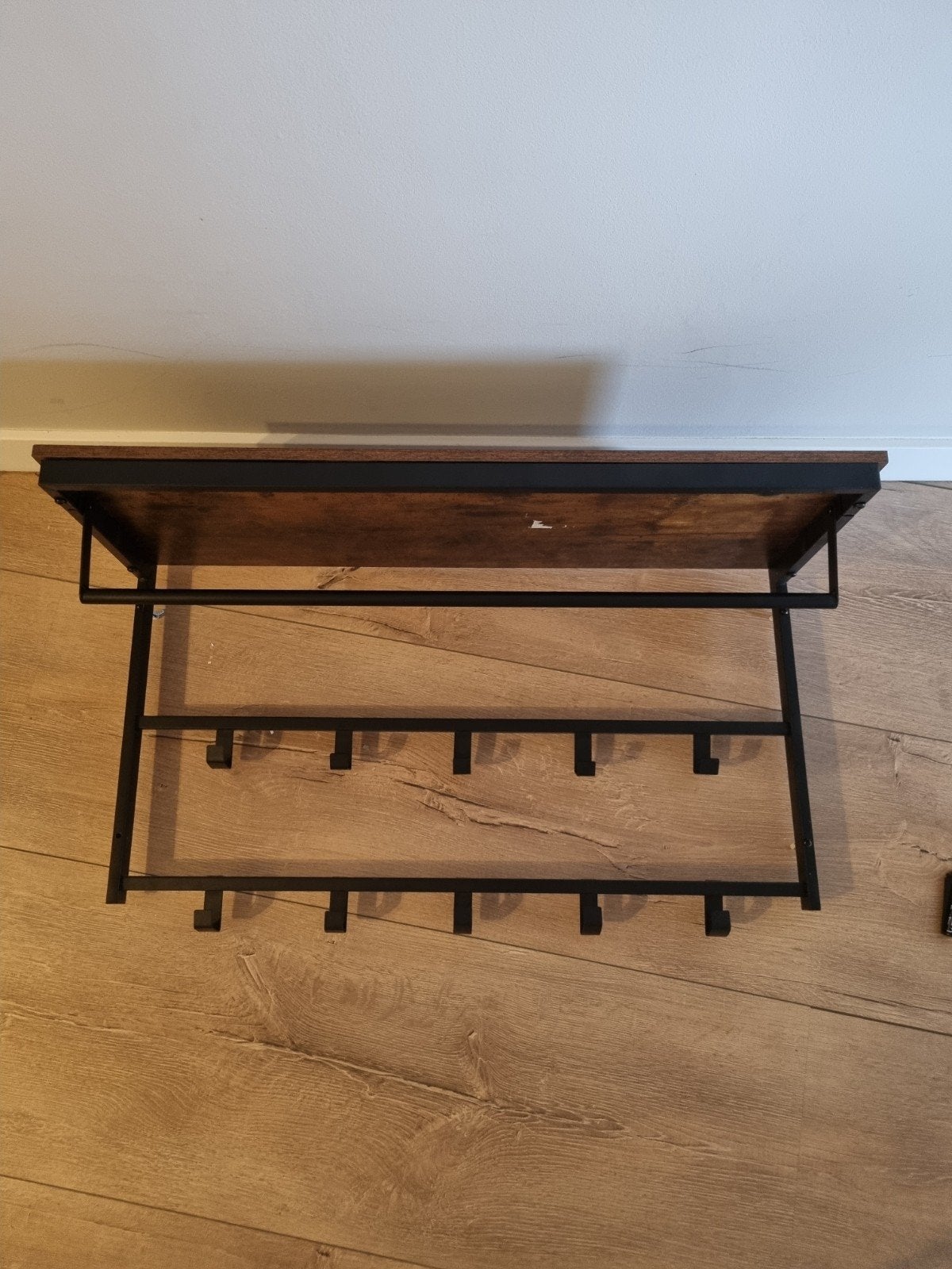 Wandkapstok met plank en haken - Industrieel design, Gebruikt, Minder dan 100 cm, Hout, Ophalen