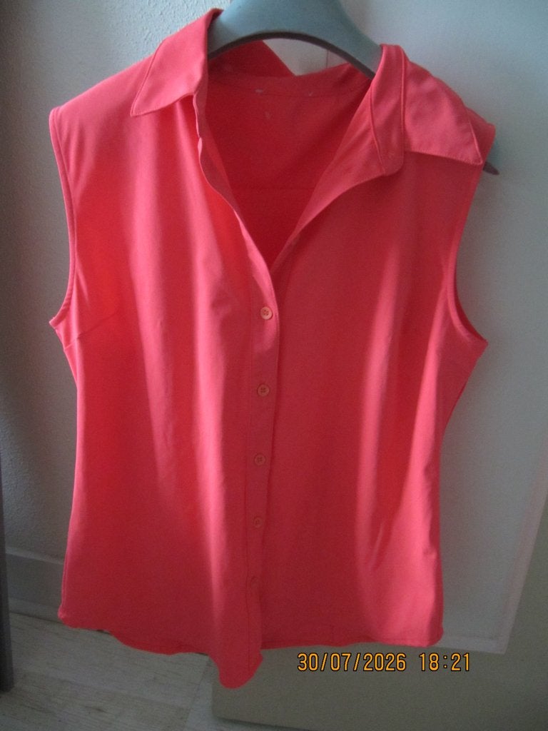 nieuwstaat koraal nicolette kluijver blouse zonder mouw XL, Kleding | Dames, Maat 46/48 (XL) of groter, Oranje, Ophalen of Verzenden