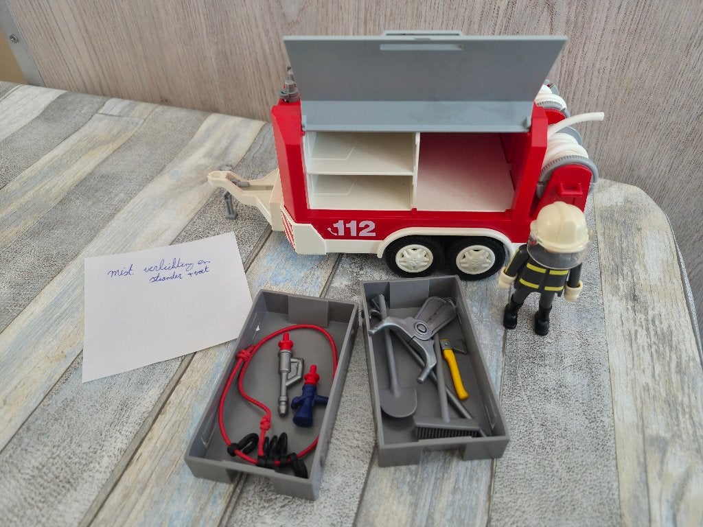 Playmobil 3178 Brandweeraanhangwagen, Verzenden, Gebruikt