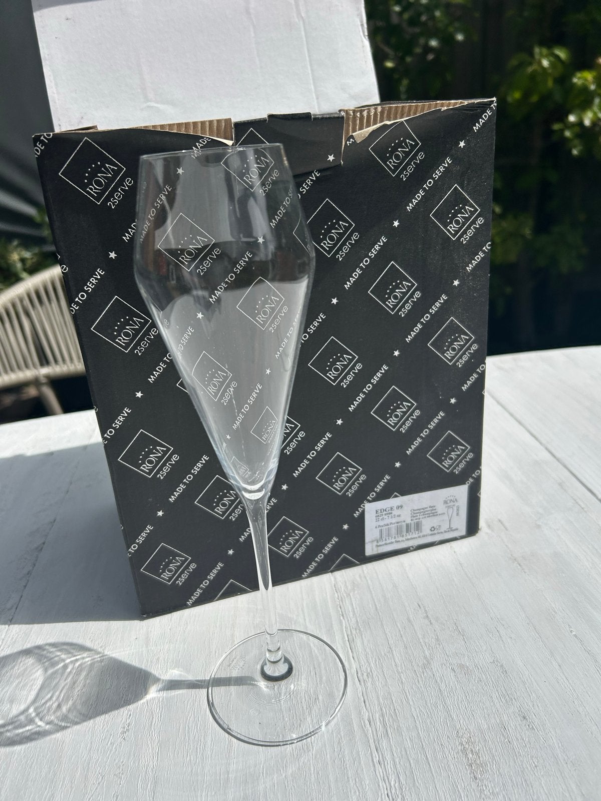 Rona 2serve Edge 09 Champagneglazen - Set van 6, Ophalen, Glas of Glazen, Nieuw, Glas