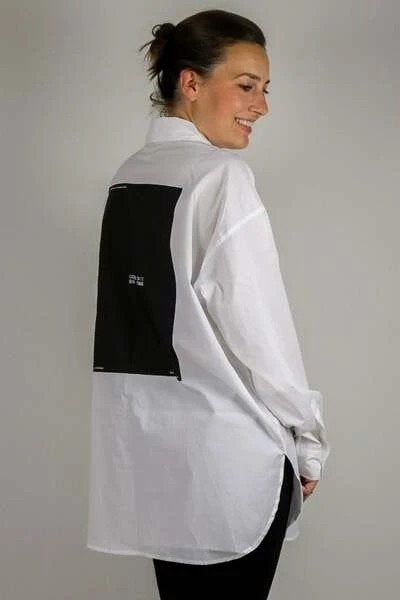 CLOSED oversized blouse – wit met zwarte statementprint  L, Verzenden, Maat 42/44 (L), Zo goed als nieuw, Wit
