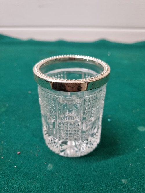 Lepelvaasje vintage kristal glas, Ophalen of Verzenden
