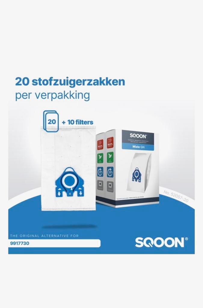 17x SQOON stofzuigerzakken geschikt voor Miele, Ophalen, Nieuw