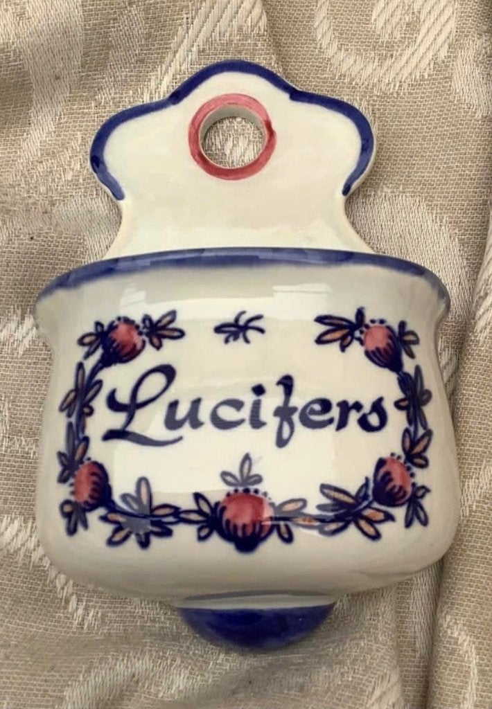 Vintage Porseleinen lucifer bakje, 13 x 9 x 6 cm, Ophalen of Verzenden