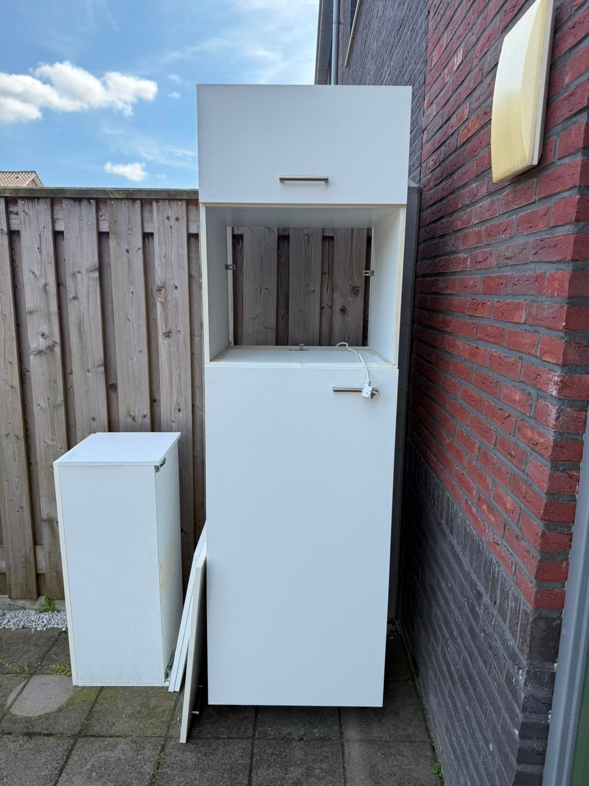 Inbouwkoelkast met vriesvak en ombouw, Ophalen, Gebruikt, 75 tot 100 liter, 140 tot 160 cm