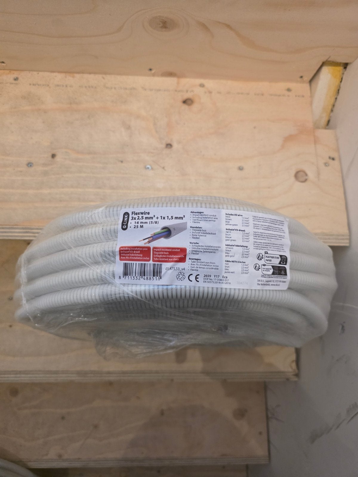 Q-link flexwire5/8 25 m rol 3x2.5 + 1x1.5, Doe-het-zelf en Verbouw, Ophalen, Nieuw, Kabel of Snoer