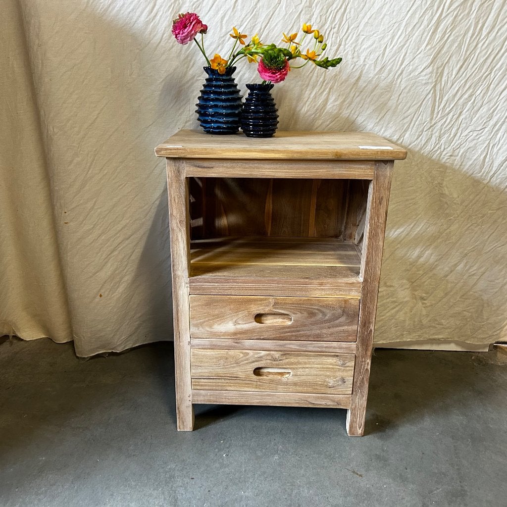 ladekastje teak met 2 lades  - Gratis bezorgd, TTM Wonen, Meubels – (Perzische) Tapijten en Woonaccessoires, 1 of 2 laden, Taag 63, 2491 CS, Den Haag (Forepark)