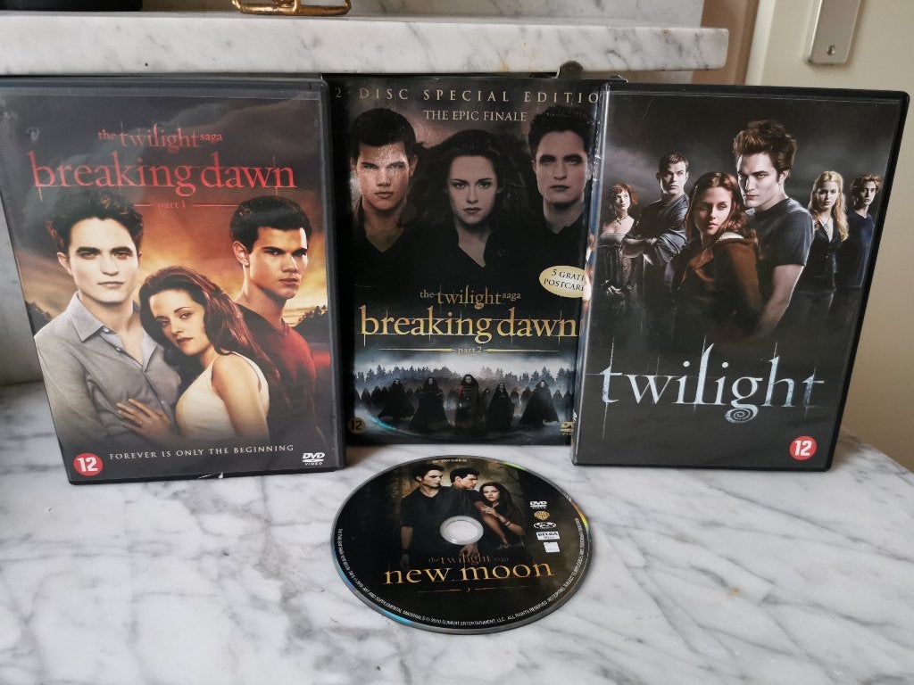 Twilight set van vijf DVD's, Ophalen of Verzenden, Gebruikt, Engels, Nederlands