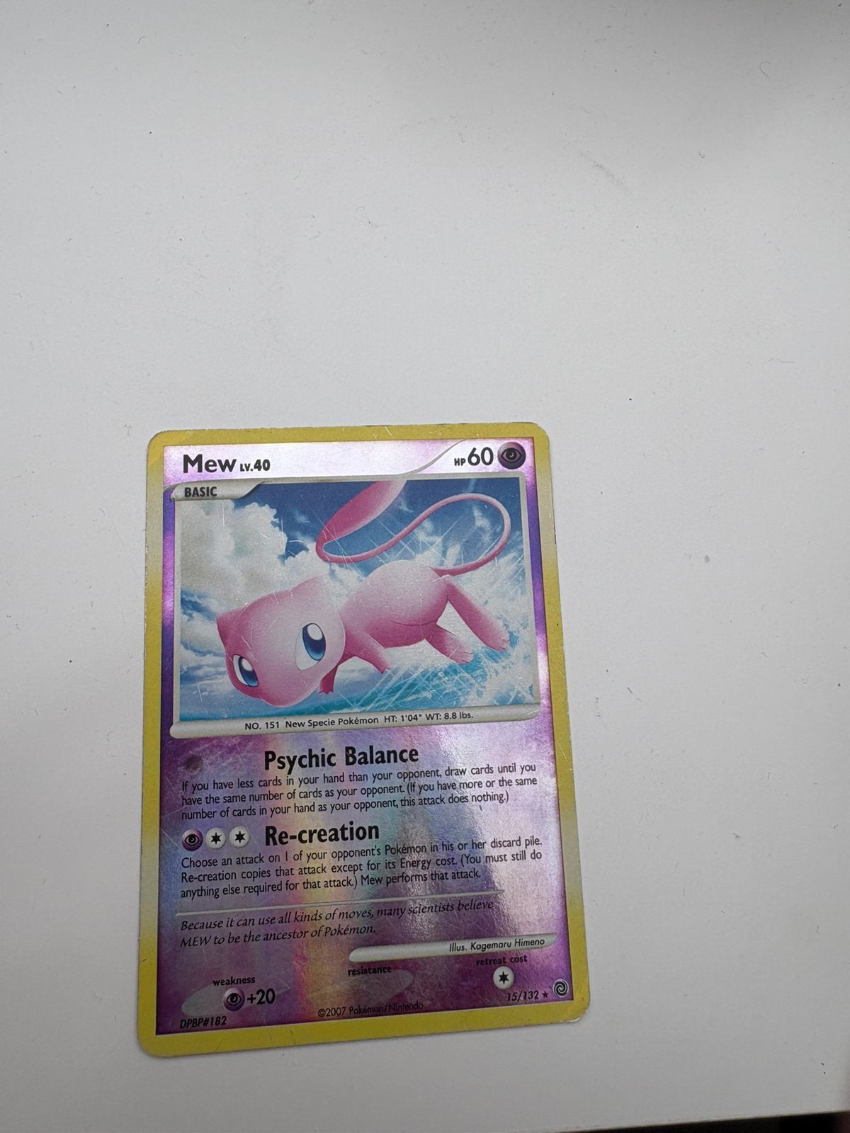 Mew reverse holo, Ophalen of Verzenden, Zo goed als nieuw, Meerdere kaarten, Foil