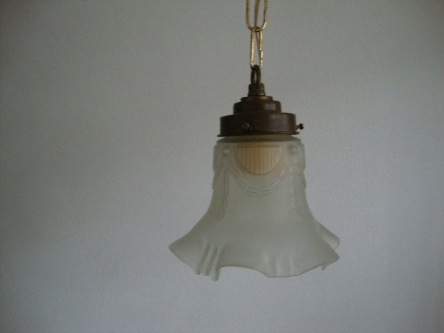 Oud glazen hanglampje (rokje) nr. 5, Ophalen of Verzenden