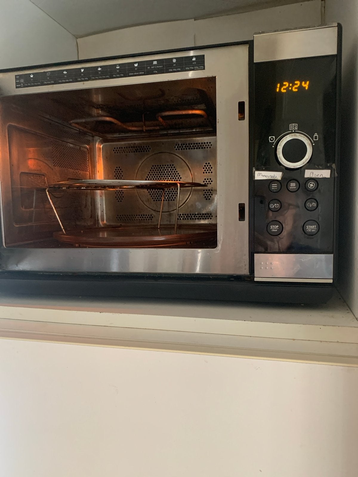 Hotpoint-Ariston Combi Magnetron / Oven - Metallic, Witgoed en Apparatuur, Magnetrons, Zo goed als nieuw, Vrijstaand, Combimagnetron