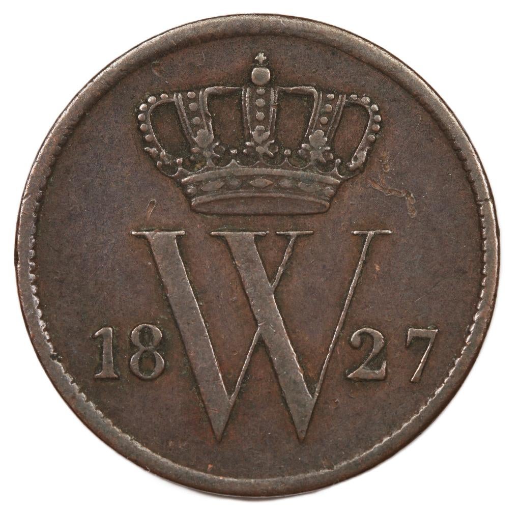 Cent 1827 Utrecht. Zfr., Ophalen of Verzenden, Koning Willem I, 1 cent, Losse munt