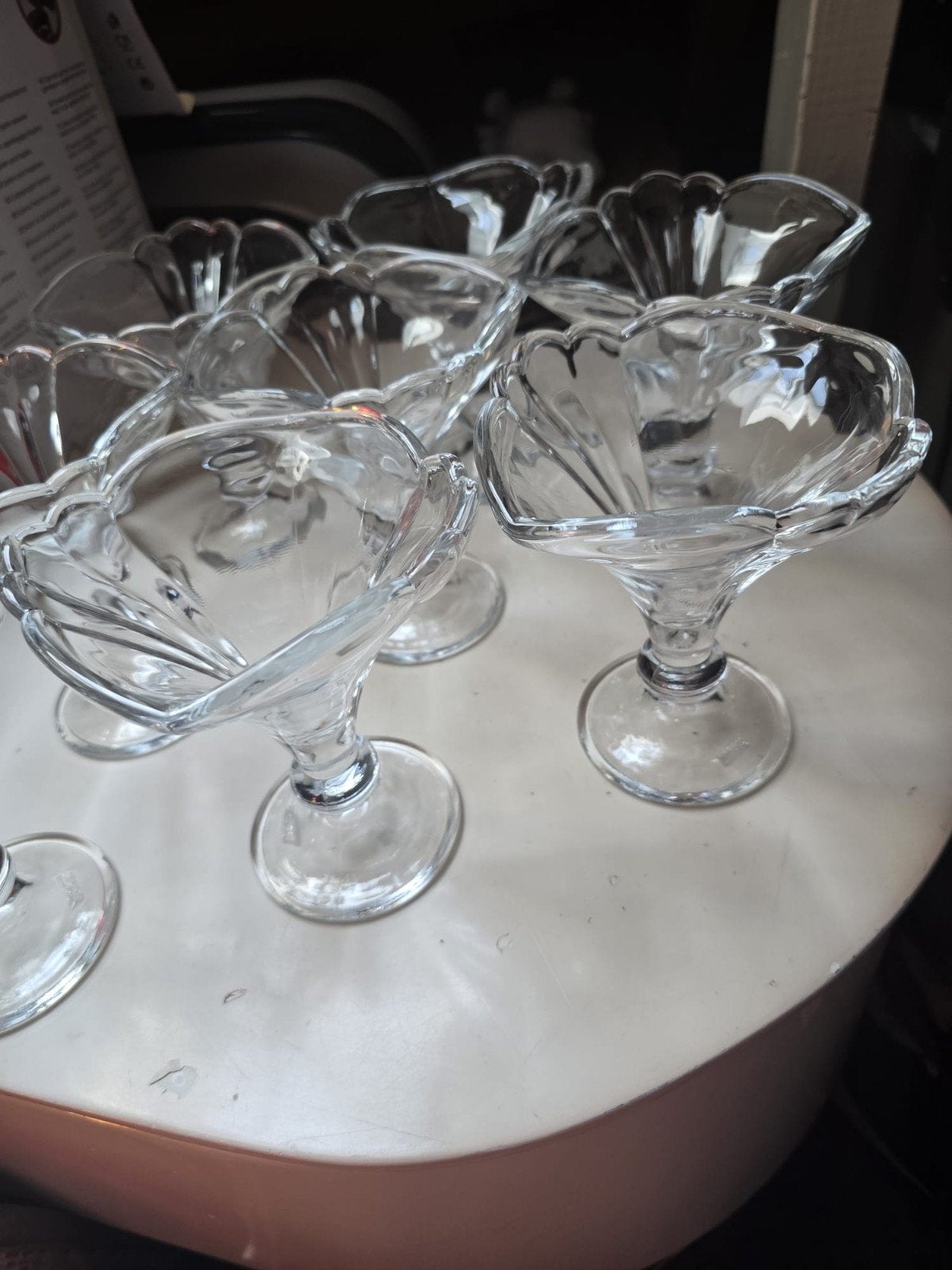 Set van 7 vintage glazen ijscoupes, Antiek en Kunst, Ophalen