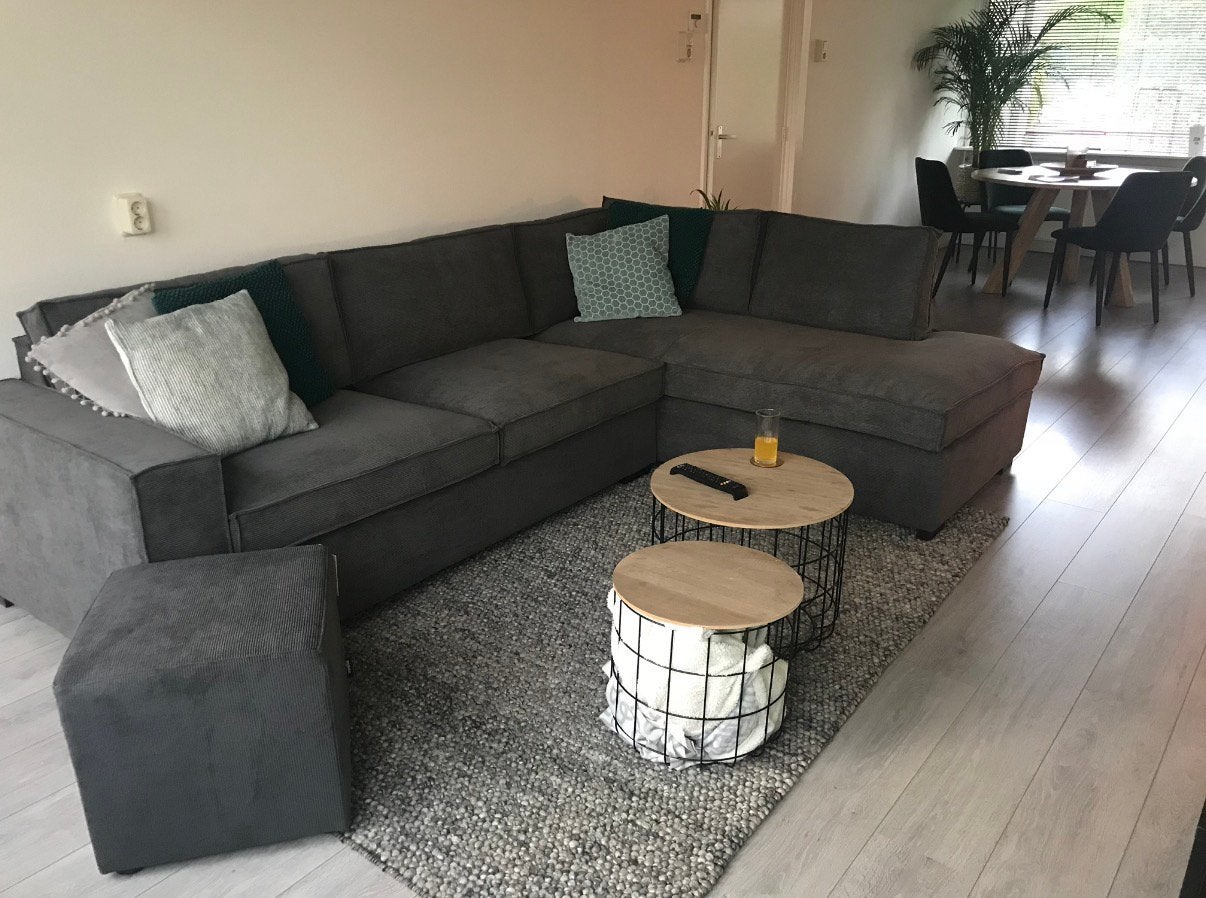 Moooie Hoekbank van WOOOD, Huis en Inrichting, Banken | Complete zithoeken, Zo goed als nieuw, Stof, Ophalen