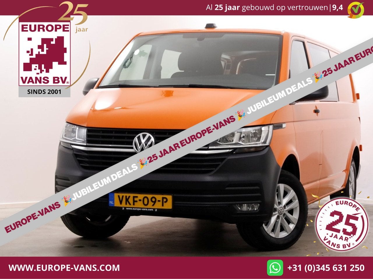 Volkswagen Transporter T6.1 2.0 TDI 110pk Lang D.C. Airco/Na, Voorwielaandrijving, 15 km/l, Gebruikt, Euro 6