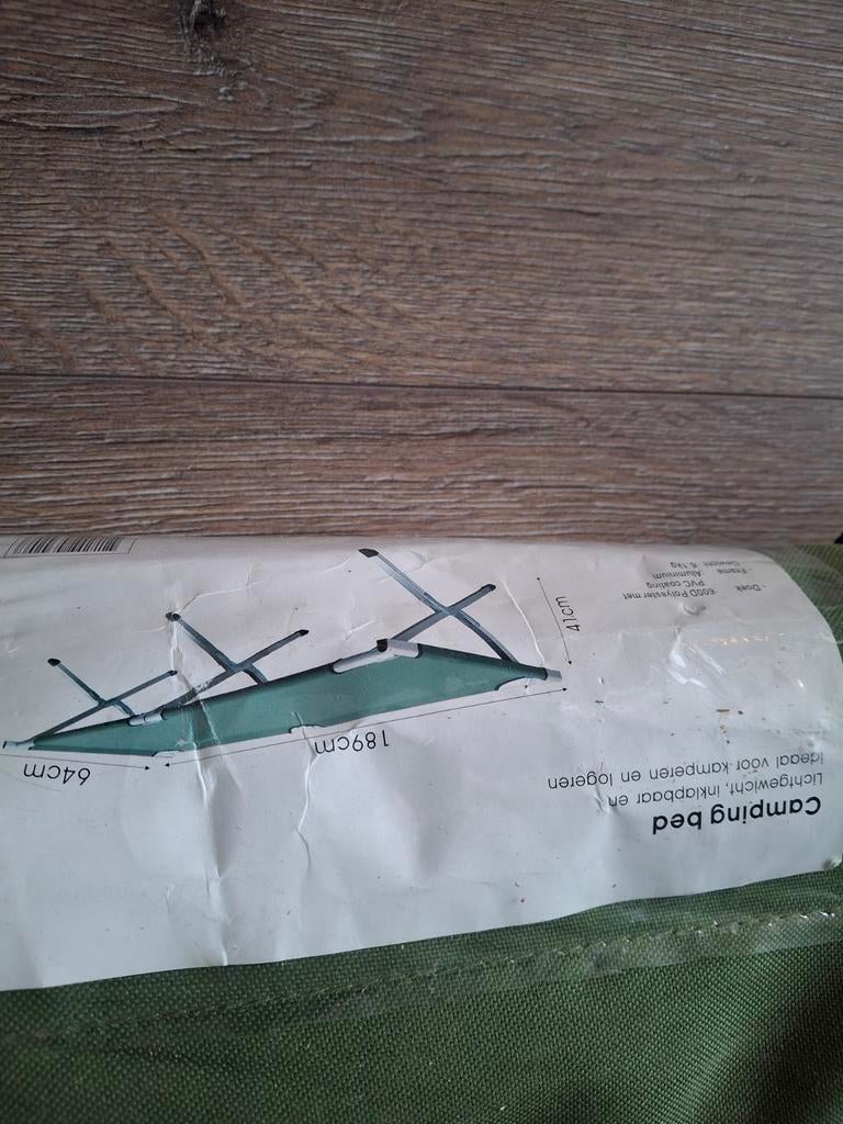 Campingbed groen, Tuin en Terras, Parasols, Ophalen, Nieuw, 1 tot 2 meter