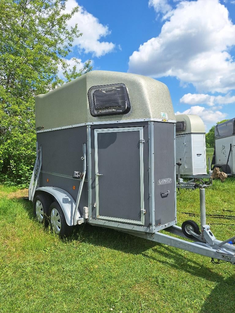 Boeckmann 1,5 paard trailer, aluminium bodem, Ophalen, Gebruikt, Hout, 1½-paards trailer