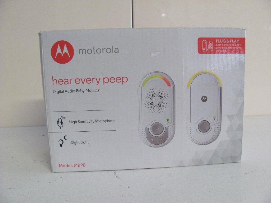 Motorola babyphone via lichtnet model:MBP8, Kinderen en Baby's, Babyfoons, Ophalen of Verzenden, Zo goed als nieuw, 100 tot 250 meter