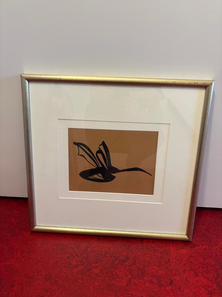 Penseeltekening Willem Hussem (1947) - Prachtig Ingelijst, Ophalen of Verzenden