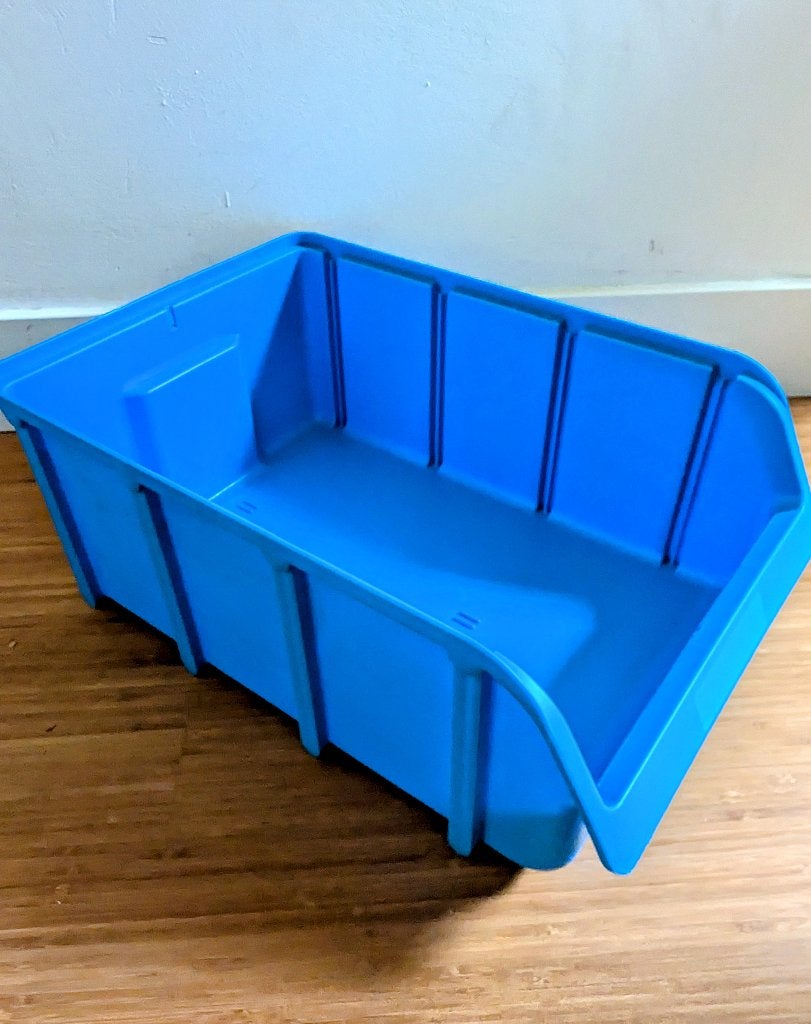 4 Stapelbakken blauw Hünersdorff, Ophalen, Minder dan 50 cm, Zo goed als nieuw, Minder dan 40 cm
