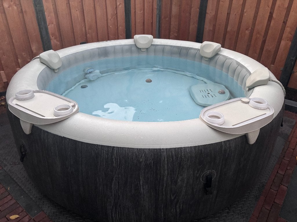 Intex PureSpa Opblaasbare Jacuzzi 6 pers, Ophalen, Gebruikt, Afdekzeil, Opblaasbaar