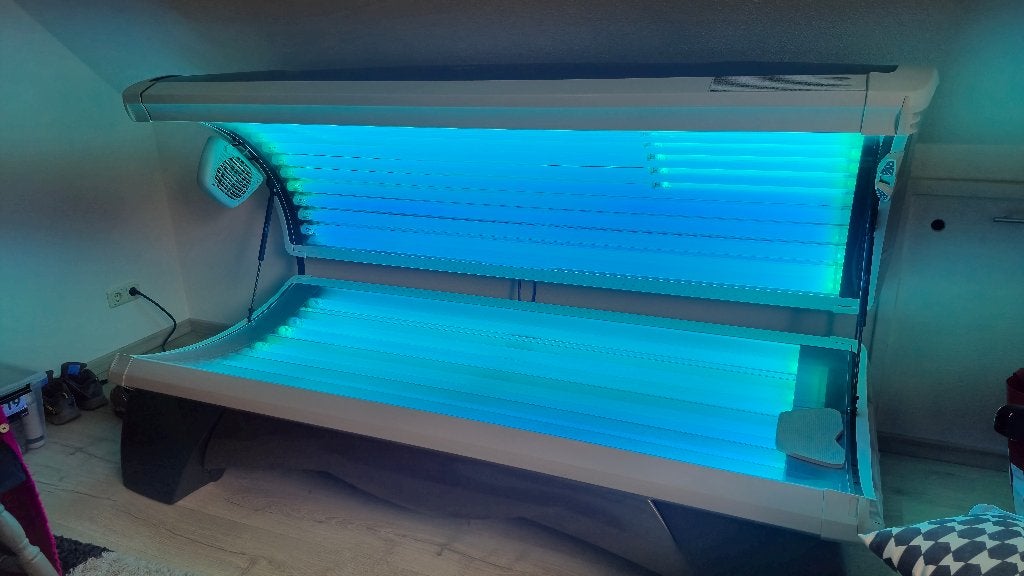 Hapro onyx 26/5 combi zonnebank, Ophalen, Zo goed als nieuw, Zonnebank dubbelzijdig, 15 lampen of meer