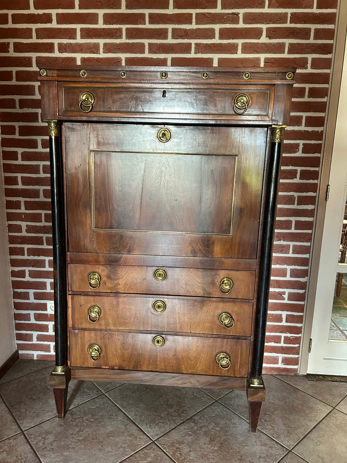 Antieke Empire Secretaire - klepbureau, Antiek en Kunst, Ophalen