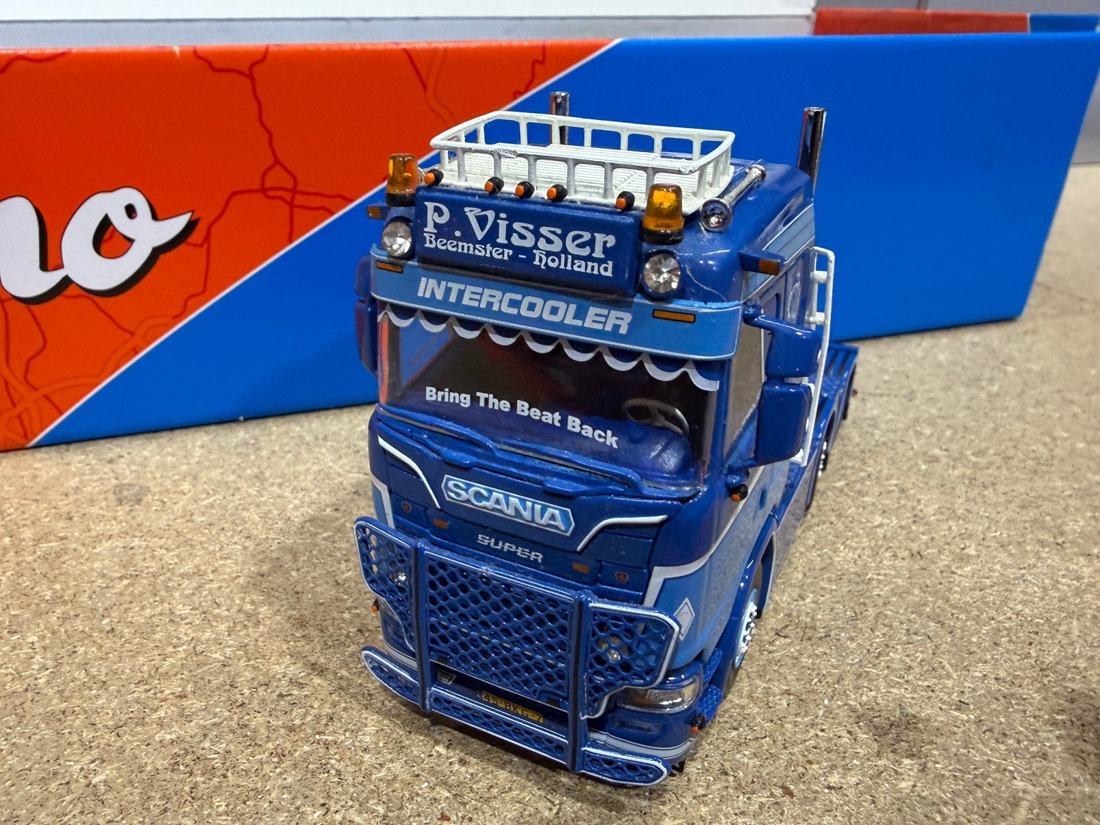 TEKNO SCANIA SUPER P VISSER BEEMSTER CONTAINER TRANSPORT, Ophalen of Verzenden, Nieuw, Bus of Vrachtwagen, Tekno