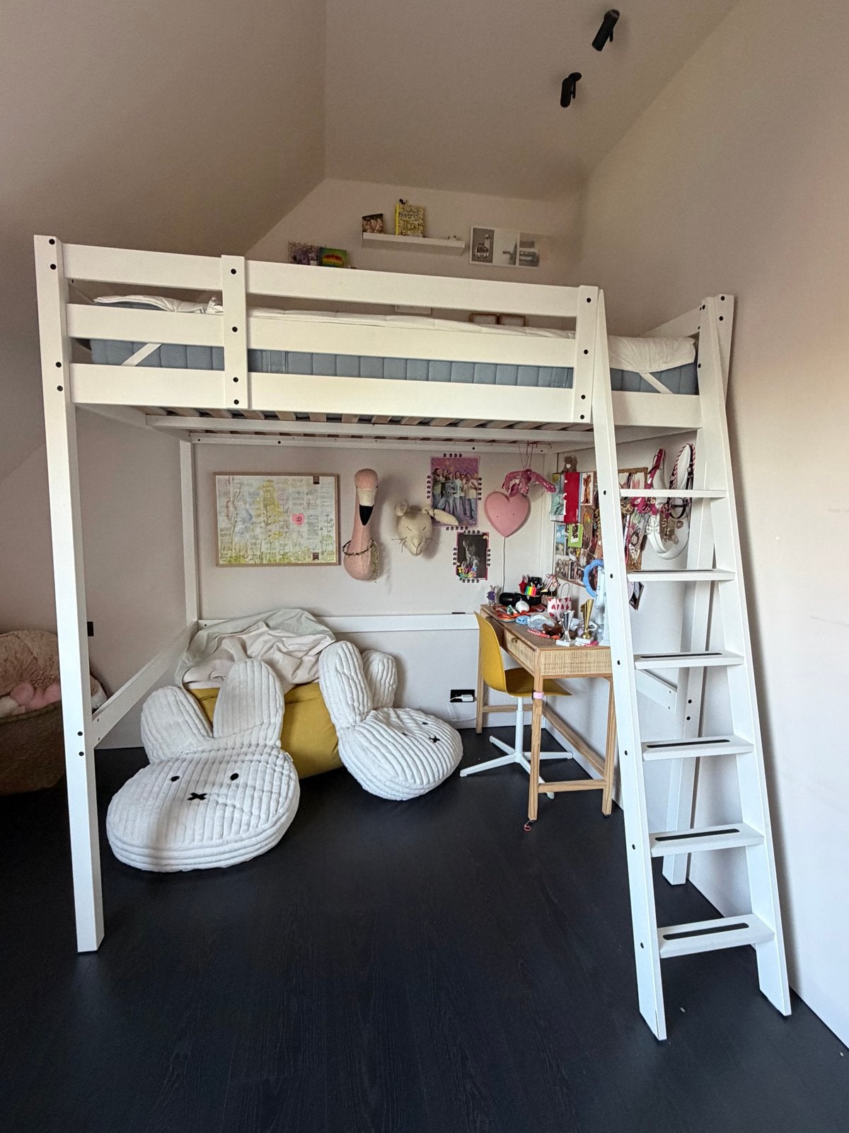 IKEA Hoogslaper met nieuw, onbeslapen matras, Ophalen, Gebruikt, Hoogslaper, Tweepersoons