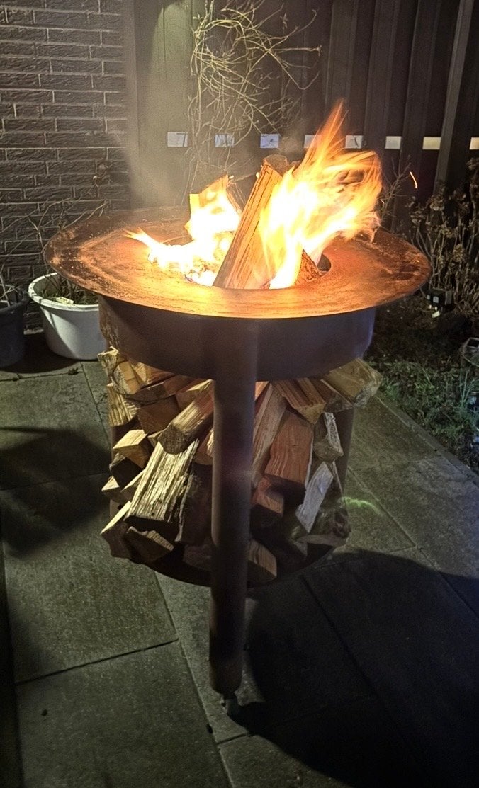 Plancha BBQ vuurschaal - Geniet van buiten koken!, Ophalen, Gebruikt, Vuurkorf
