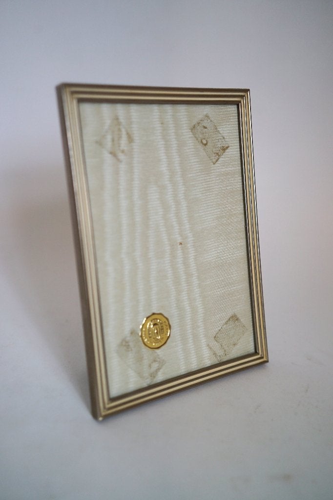 Vintage fotolijst zilverkleurig jyden plat helder glas., Gebruikt, 11 cm, Ophalen of Verzenden, Glas