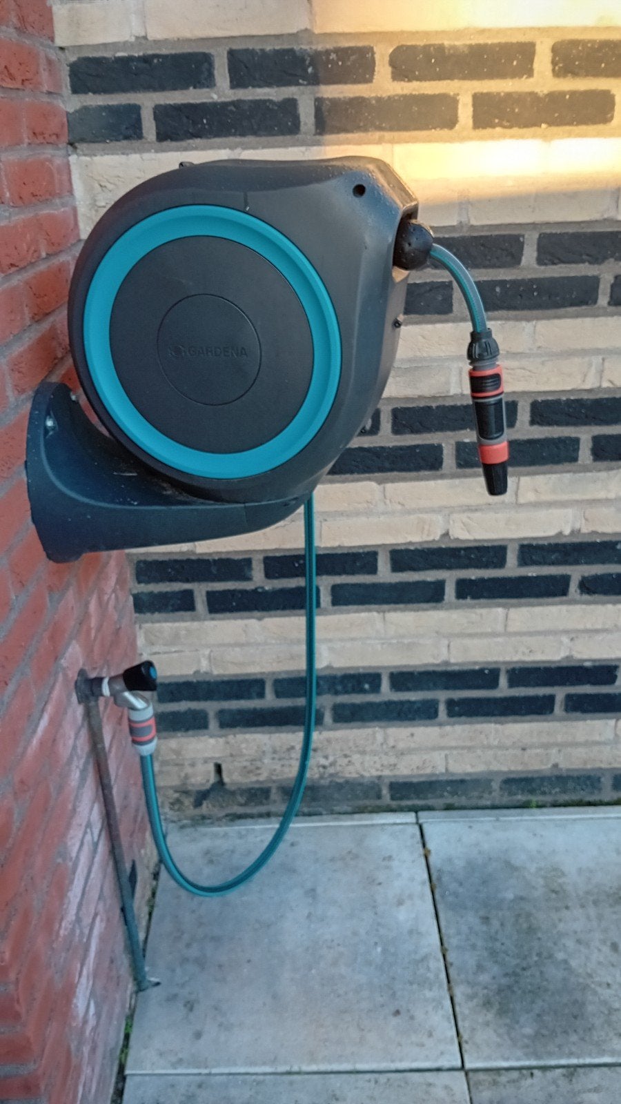 Gardena Tuinslanghaspel 15m - Antraciet/Blauw, Tuin en Terras, Ophalen, Zo goed als nieuw, Tuinslang