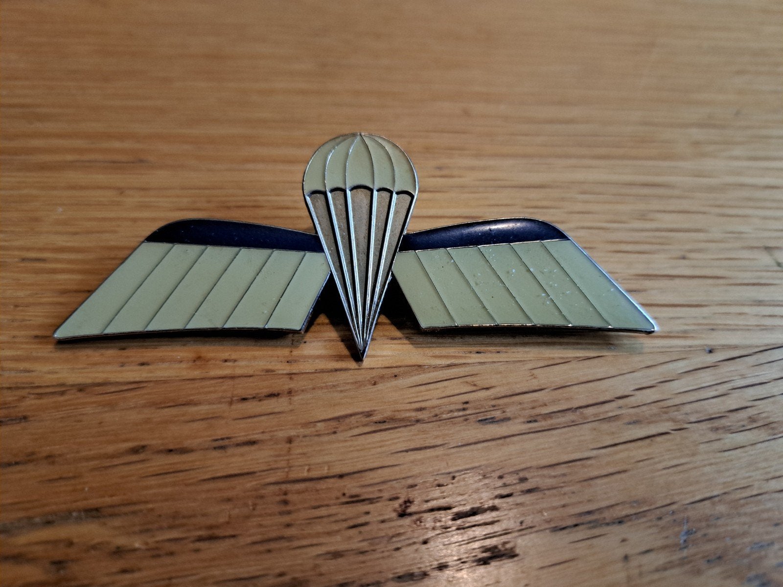 Metalen Parawing KL. Embleem, Ophalen of Verzenden, Landmacht, Nederland, Embleem of Badge