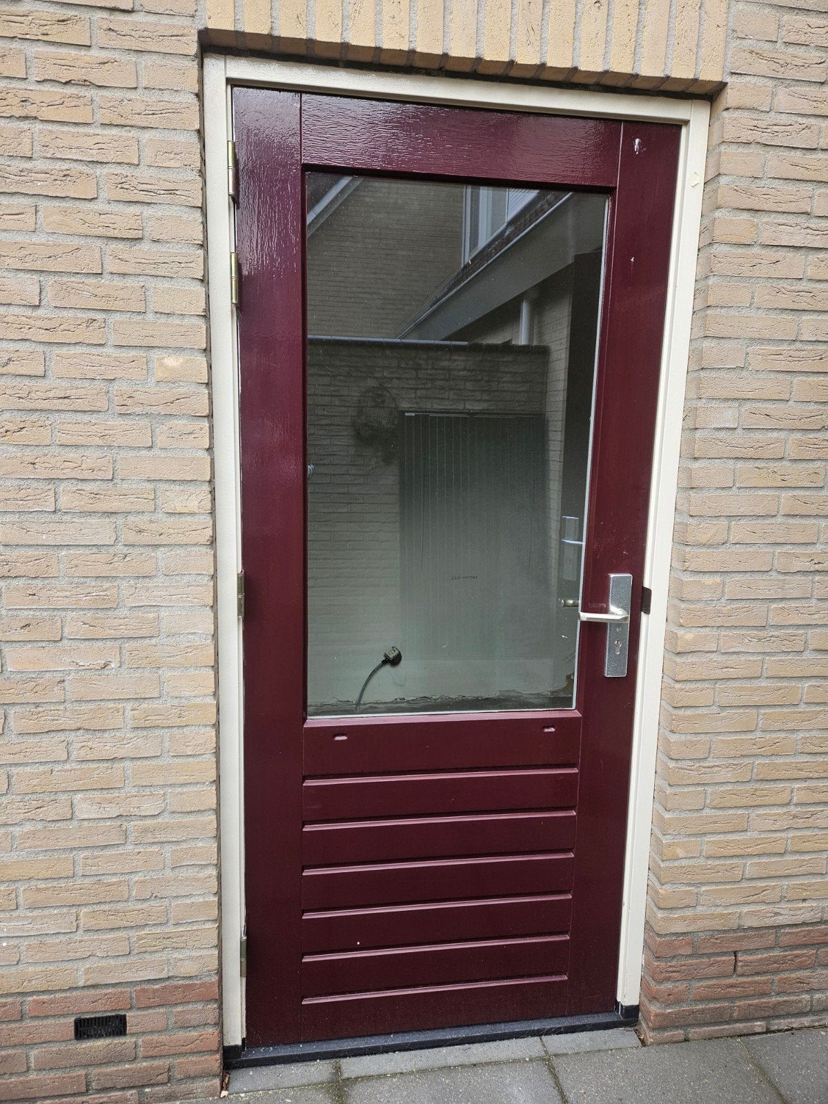 Buitendeur linksdraaiend met beslag, 211,5x93 cm, Ophalen, Gebruikt, 80 tot 100 cm, Buitendeur