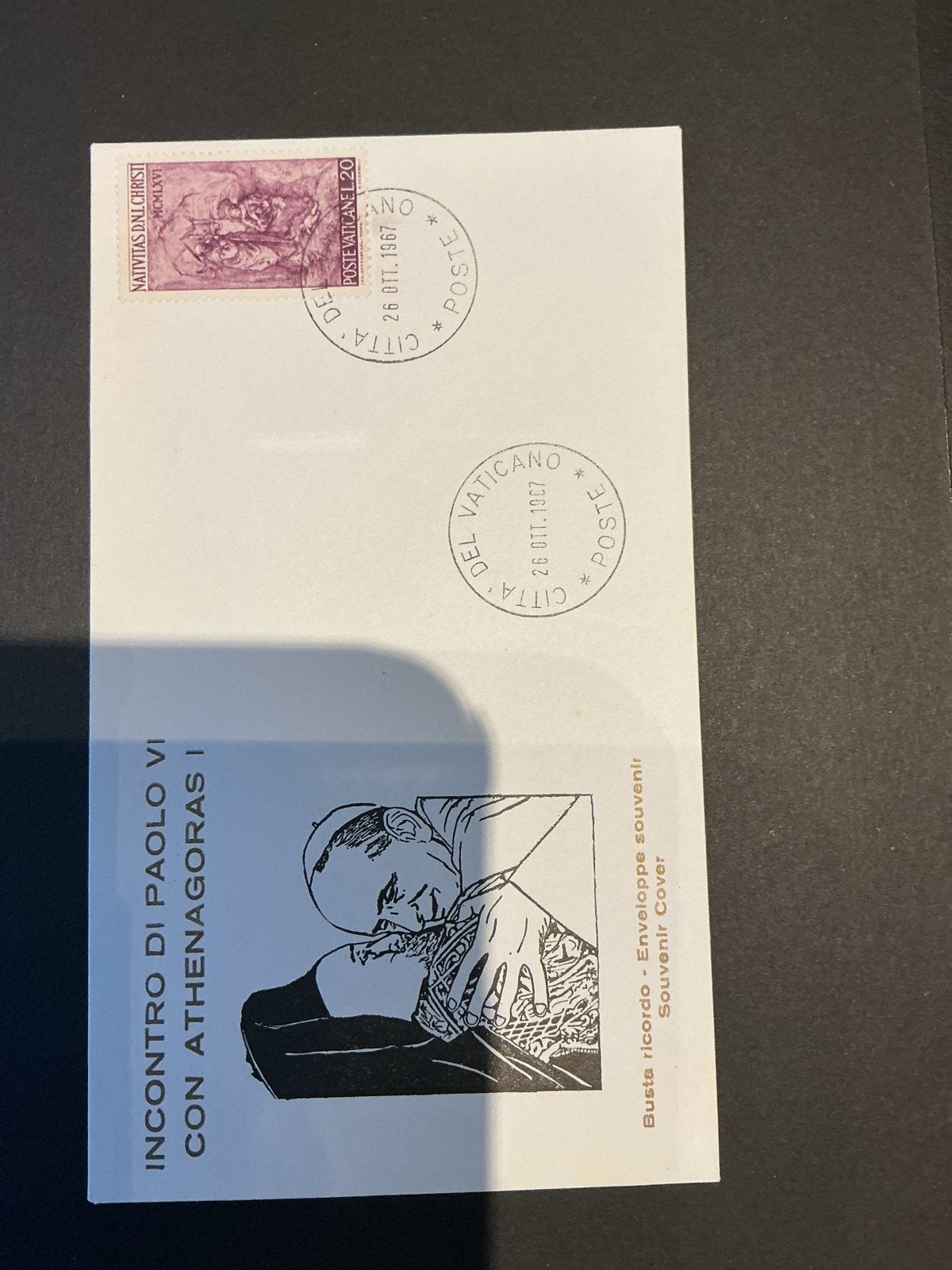 66. Vaticaanstad FDC - Paulus VI & Athenagoras I, Verzenden, Onbeschreven, Rest van de wereld