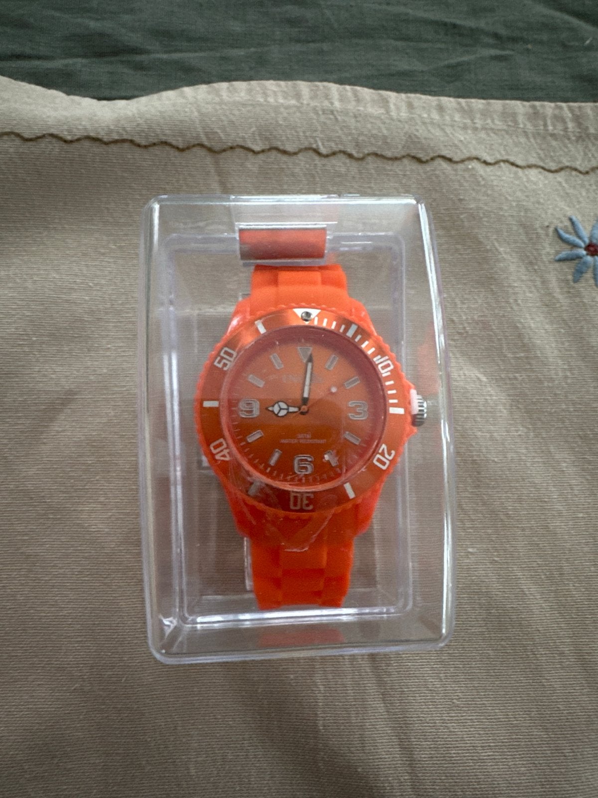Oranje waterbestendig horloge met Japanse uurwerk, Overige merken, Staal, Polshorloge, Nieuw