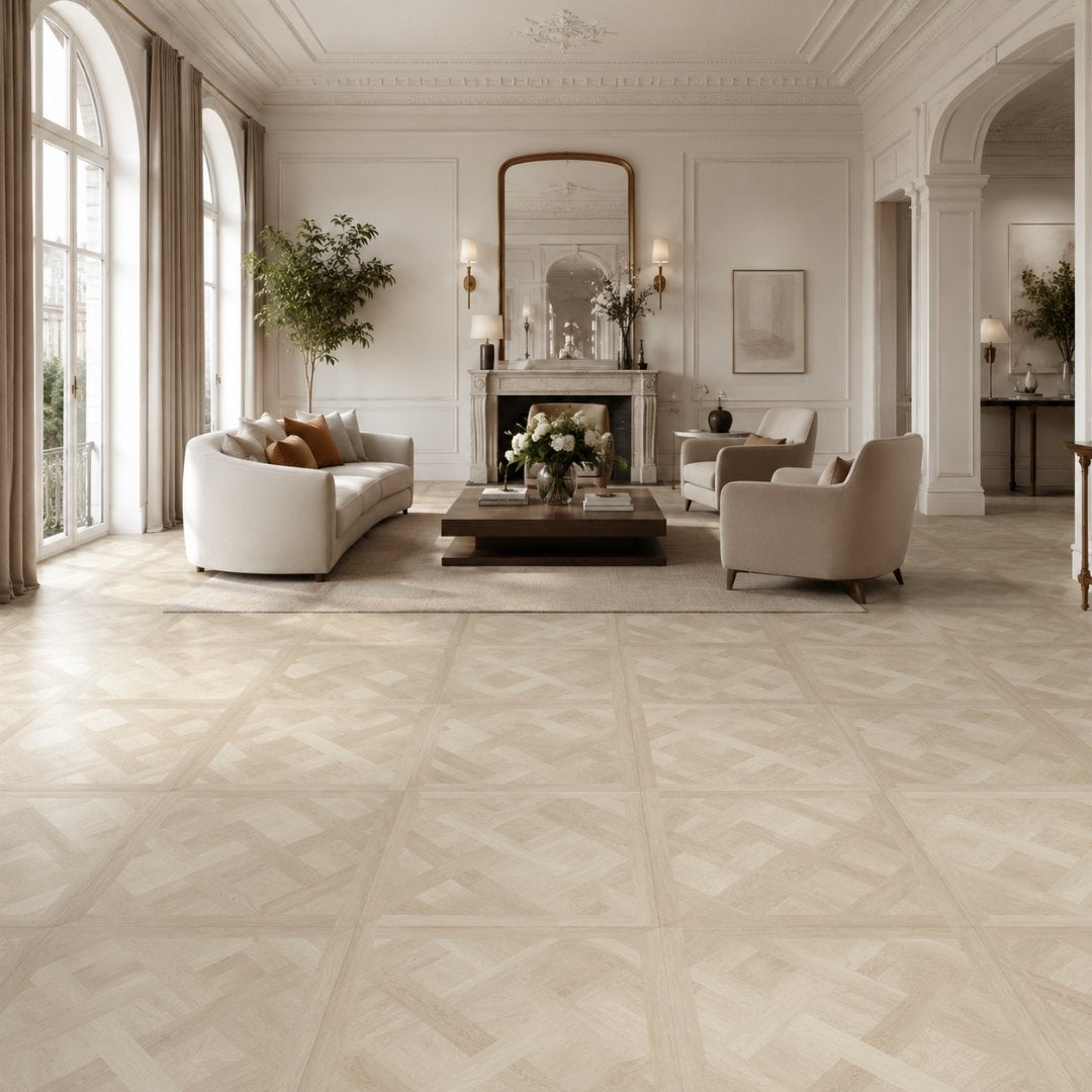 PVC Versailles Vloer | €27,- p/m² | Klik PVC | Tegelpatroon, Huis en Inrichting, Ophalen, Nieuw, 75 m² of meer, Beige