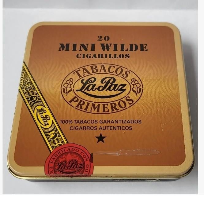 Antiek Blikken Retro Vintage La Paz Wilde Mini Cigarillos, Ophalen of Verzenden, Gebruikt, Sigarenbandjes