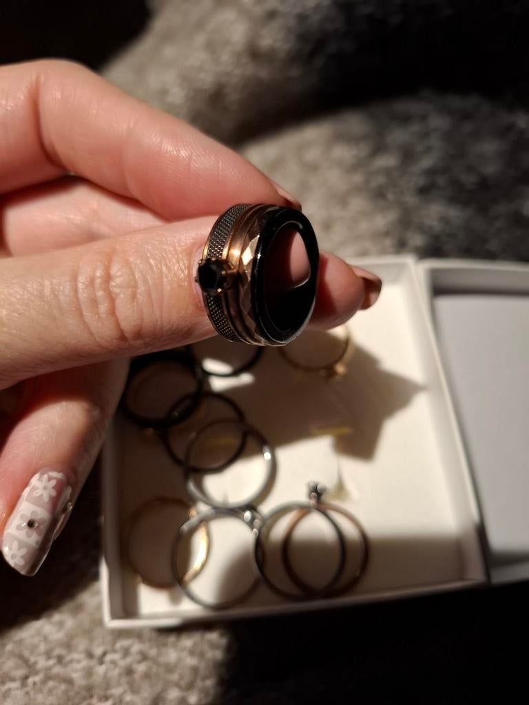 Ixxxi basisring met verschillende vulringen., Ophalen of Verzenden, Zo goed als nieuw, Zilver, Dame