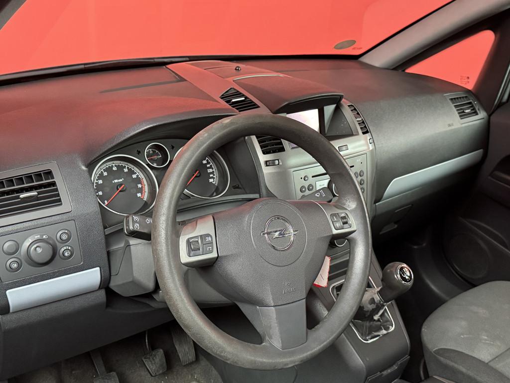 Opel Zafira 1.6 Enjoy, Auto's, Voorwielaandrijving, Stof, Gebruikt, Zwart