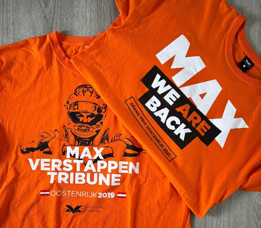 2x T-shirt Max Verstappen @ Oostenrijk GP 2019 - Maat L, Ophalen of Verzenden, Zo goed als nieuw, Formule 1