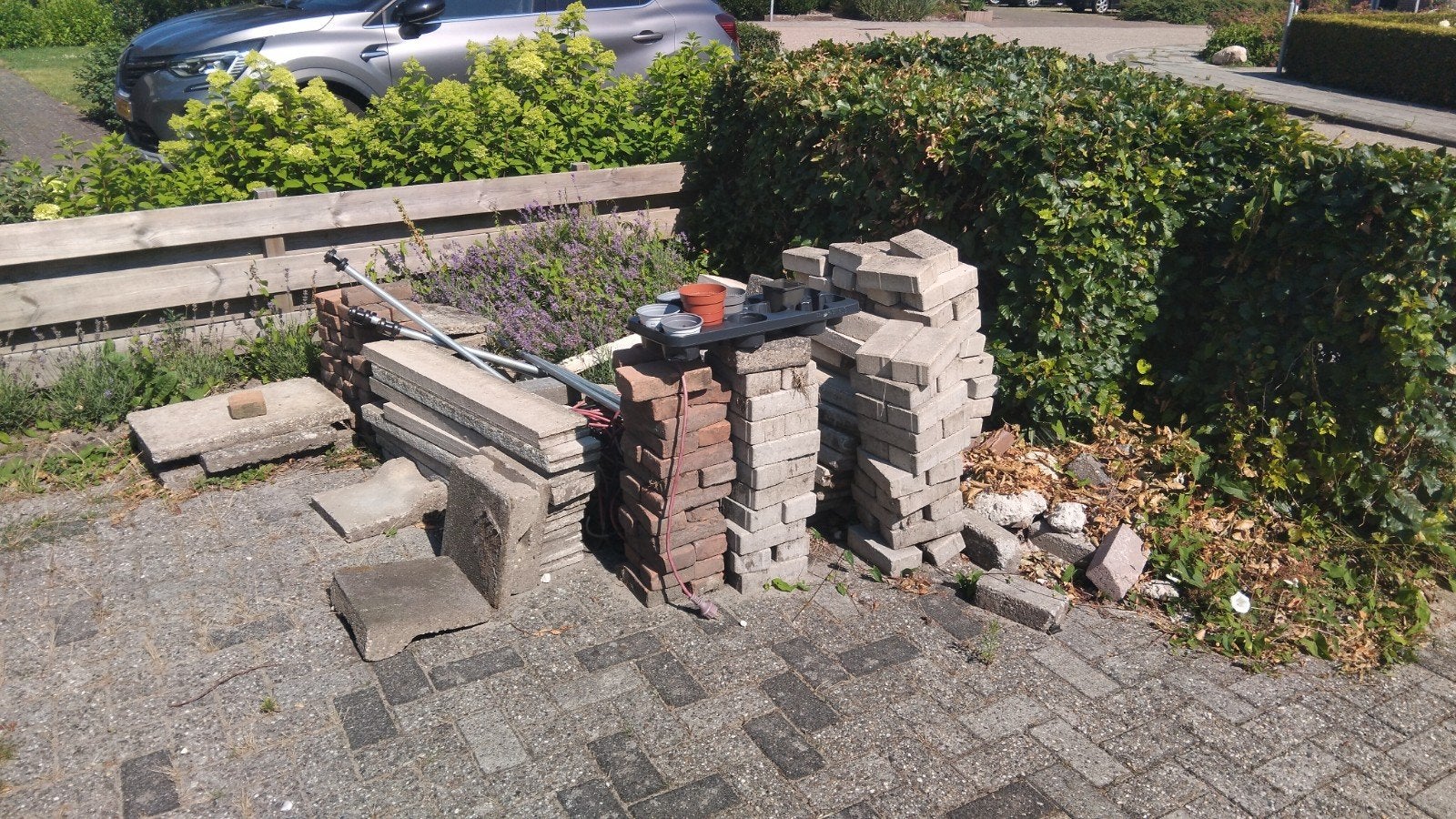 Gratis overgebleven stenen, tegels, Ophalen