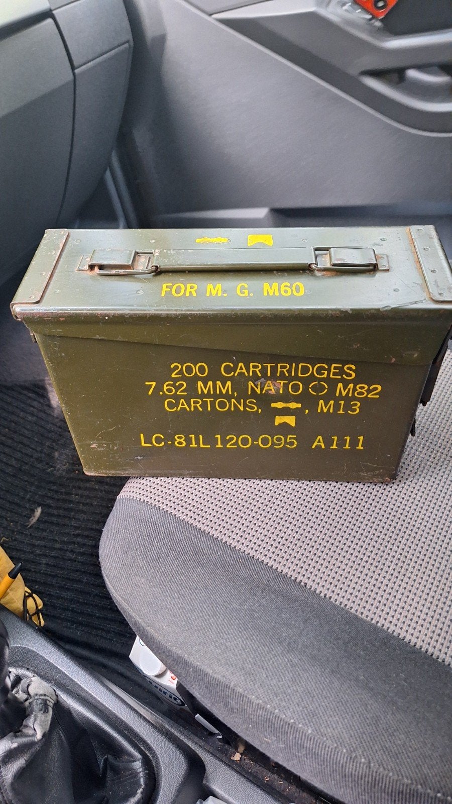 Munitiekist 7.62 MM NATO M82 voor M.G. M60, Ophalen of Verzenden, Landmacht, Amerika, Kist of Geocache
