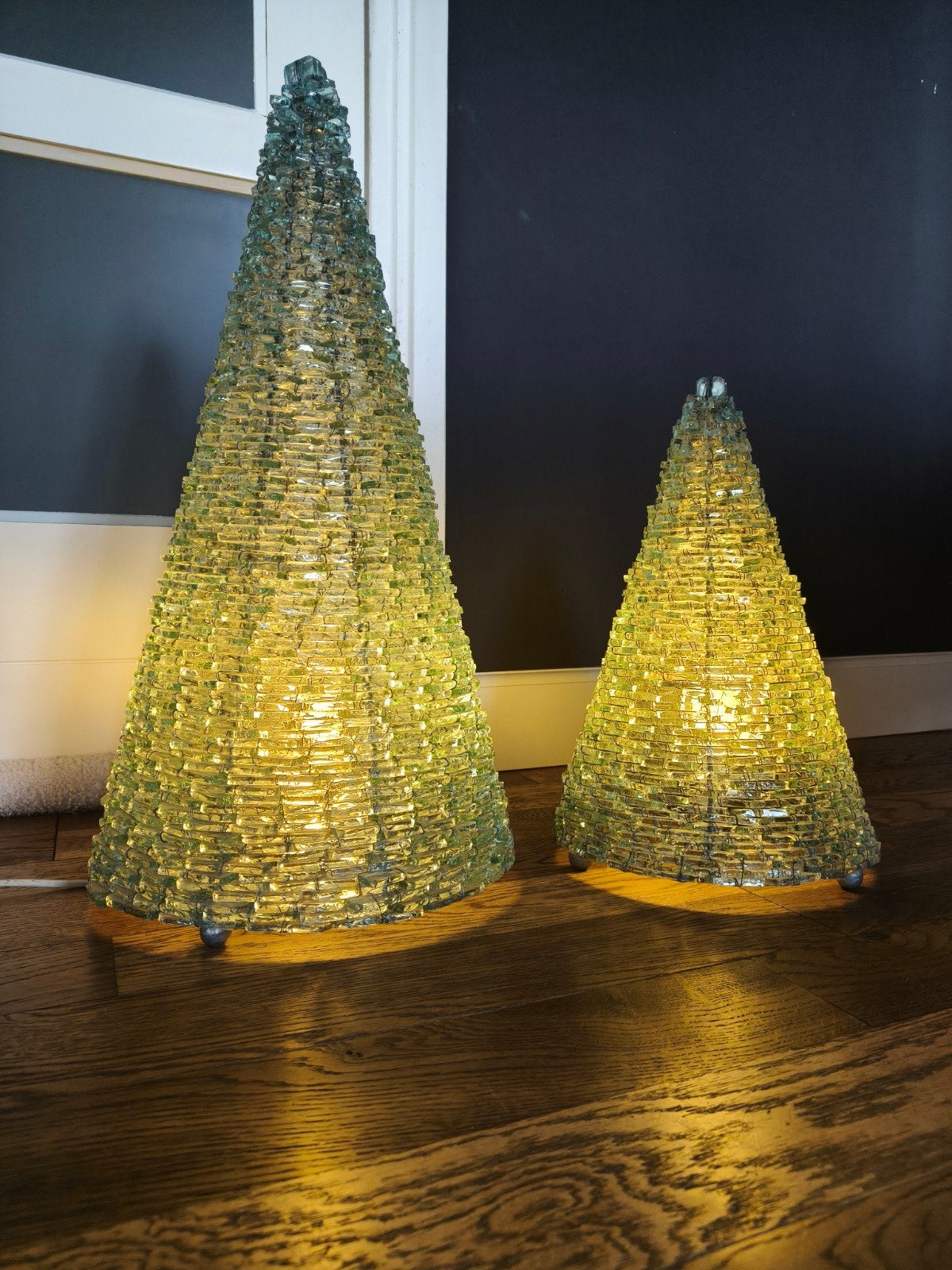 Vintage Tao Tesserine piramide lampen uit de jaren 60, Huis en Inrichting, Lampen | Vloerlampen, Ophalen, Glas, Minder dan 100 cm